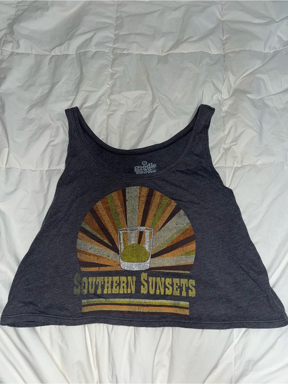 Southern Sunsets Graphic Tank Top - Charcoal - Picture 2 of 7